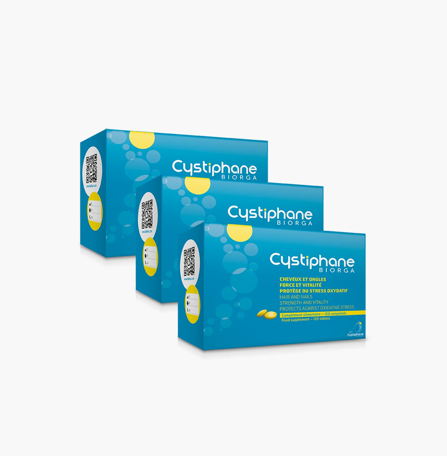 3 Packs of Cystiphane Anti-Hair Loss Tablets (360 Count)